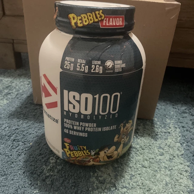 DYMATIZE ISO 100 Hydrolyzed Whey Protein Isolate, Fruity Pebbles, 3lbs