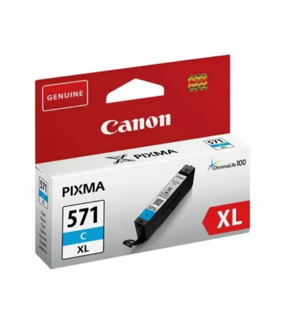 Genuine Canon CLI-571XL Ink Cartridge for Pixma MG5750 MG5751 MG5752 - Cyan