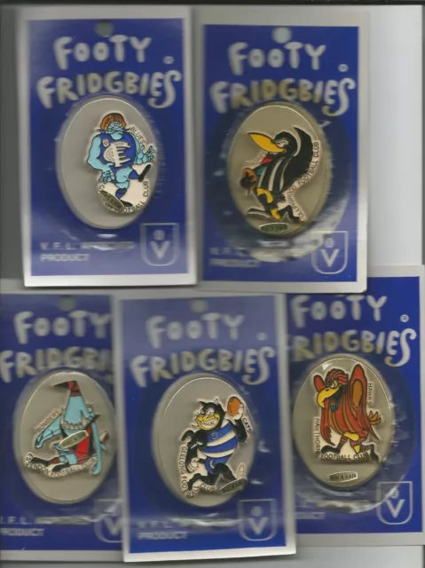 1980's VFL Footy Fridgbies Mascot Magnets 5 Teams Available