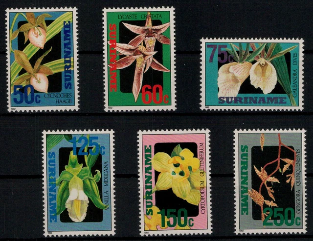 Surinam; Orchideen 1992 kpl. **  (12,-)