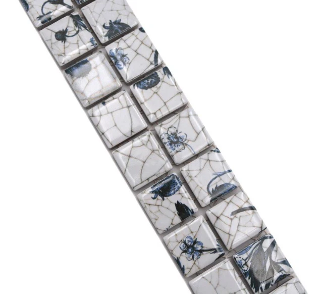 Bordo mosaico bordo mosaico ceramica bianco blu bacca mirtillo WB18DBOR-1404