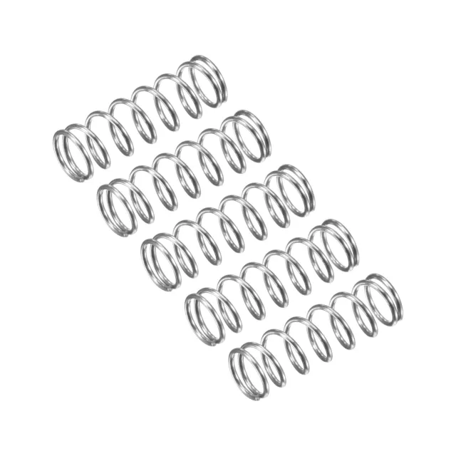 Compression Spring, 5Pcs 304 Stainless Steel, 5mm OD, 0.5mm Wire, 15mm Length