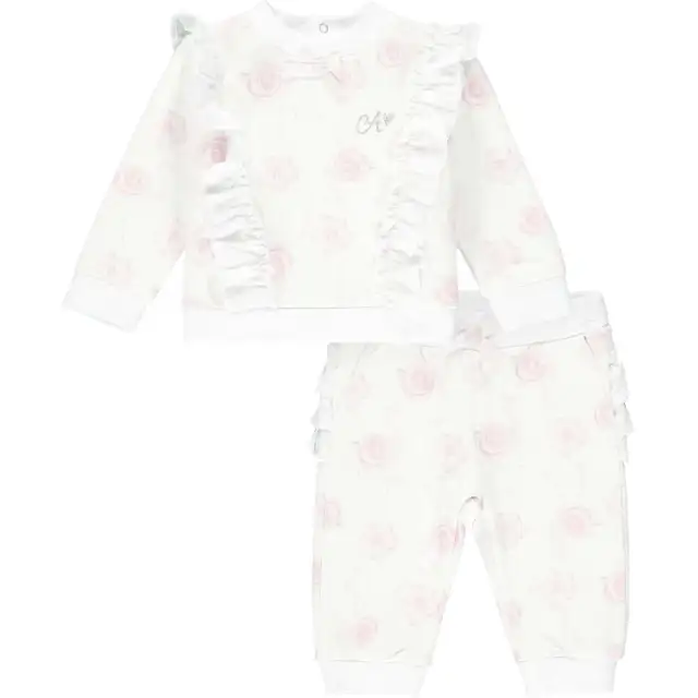 LITTLE A Baby Girls Jacqueline Pink Flamingo Print Tracksuit - NON RETURNABLE