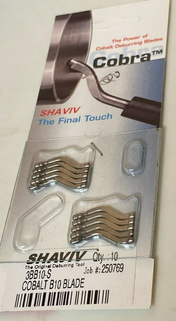 B10S Shaviv Deburring Blade, New, 10 Blades/Lot, Cobalt