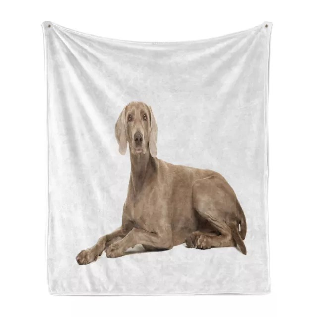 Weimaraner Soft Flannel Fleece Throw Blanket Hunting Dog Silhouette