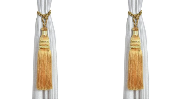 Beautiful Polyester Tassel Rope Curtain Tieback color Golden Lace set of 2 Pcs