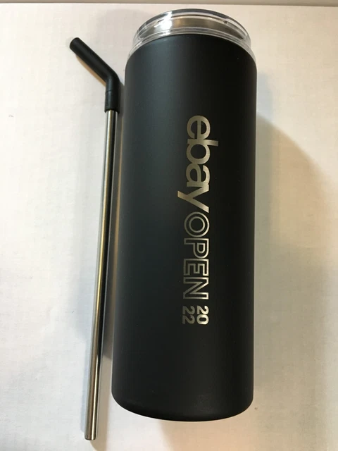 Ebay Open Swag 2022 Travel Mug 20oz Tumbler 1628-82BK Hot or Cold with Straw New