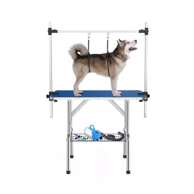 42" Pet Grooming Table Adjustable TWO Arms Heavy Duty Table for Dog Cat Foldable