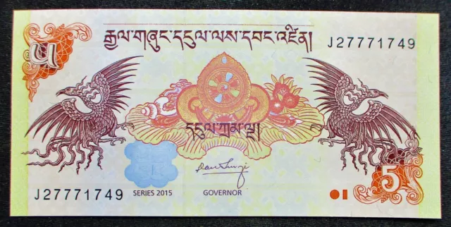 BHUTAN 5 Ngultrum Banknote (P28b) 2011 Grade: UNC