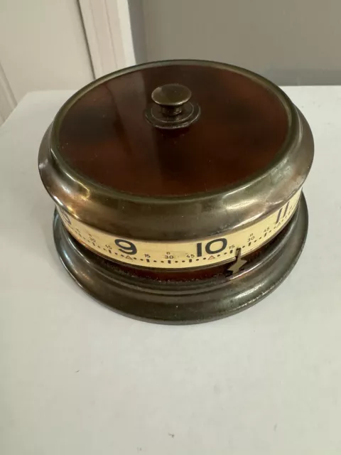 Antique Florn Rotary Mystery Tape Measure Novelty Desk Annular Clock (UNTESTED)