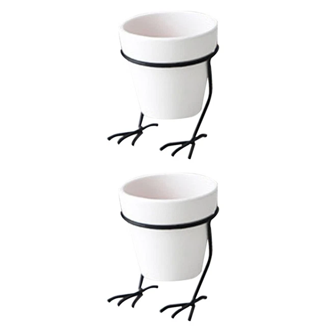 Set of 2 Cactus Pot Decor Decorative Pots with Stands Flower