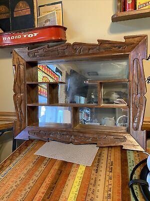 Antique ~ Vintage ~ Wooden ~ Shadow Box ~ Wall Display ~ Mirror ~ Curio