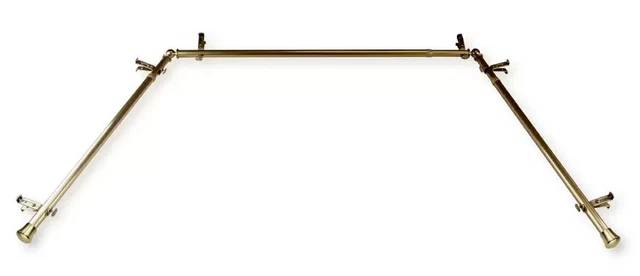 Rod Desyne 13/16" Bay Window Single Curtain Rod  20"- 36" 38"- 72" Antique Brass