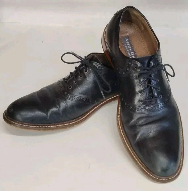 ASTON GREY MENS Dress Shoe Black Leather Cap Toe Lace Up Size 10 Tokyo  $15.95 - PicClick