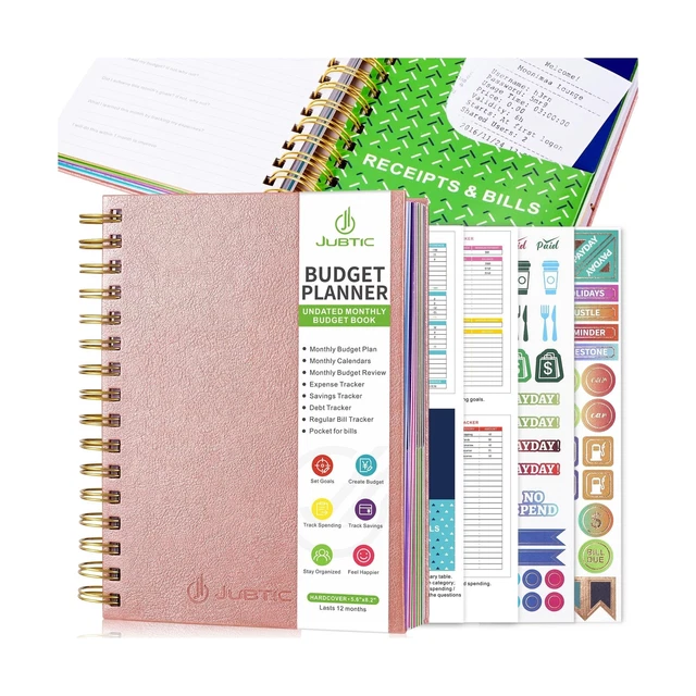 JUBTIC 20252025 BUDGET Planner and Monthly Bill Organizer with 12