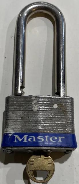 Master Lock No. 5 Long Shackle Case Hard Padlock with 1 key  #0629 Works