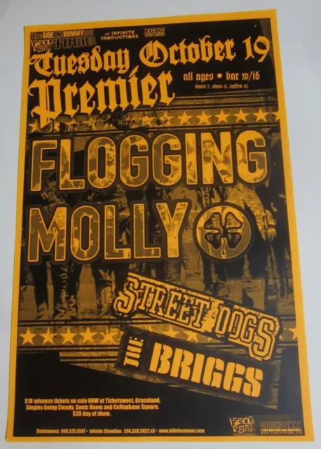 Flogging Molly / Street Dogs / The Briggs 2004 Original Concert Show Poster