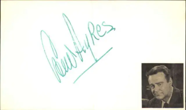 Lew Ayres d. 1996 Actor Holiday Signed 3" x 5" Index Card