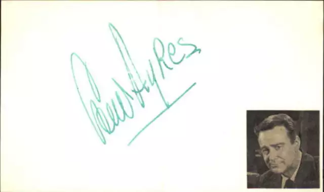 Lew Ayres d. 1996 Actor Holiday Signed 3" x 5" Index Card