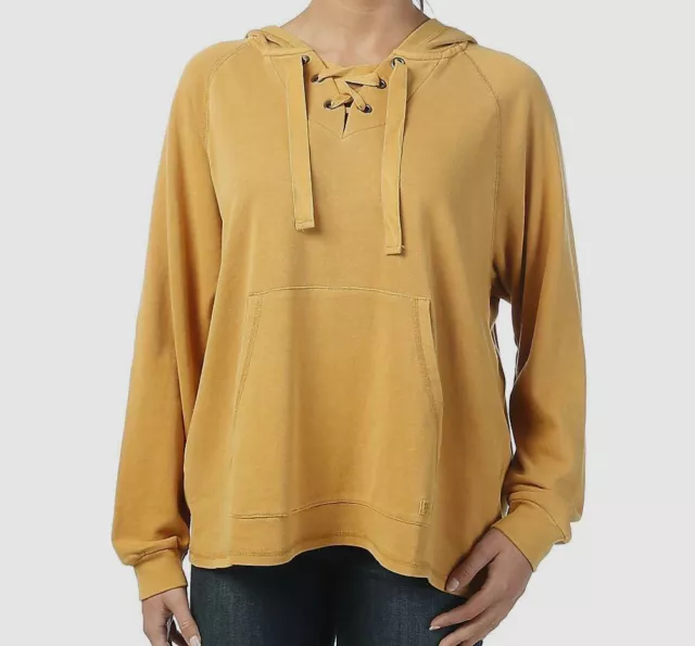 $55 Billabong Women's Orange Along Side 2 Pull Over Hoodie Sweater Size M