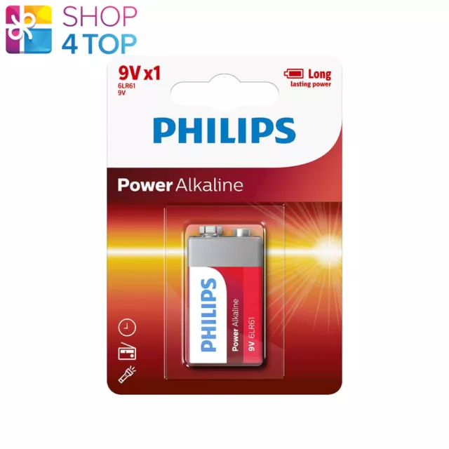 Philips Puissance Alcalin 9V Batterie 6LR61 MN16041 9V 1BL Exp 2025 Neuf