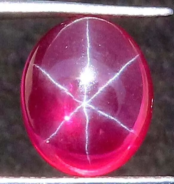 8.00 Cts. Natural Star Red Ruby 6 Rays Oval Cabochon Shape Certified Gemstone