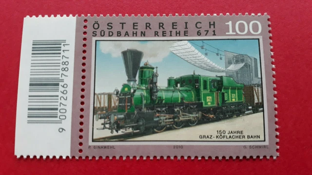 Österreich 2010  Sondermarke Mi.Nr. 2861** postfrisch " Eisenbahnen  "