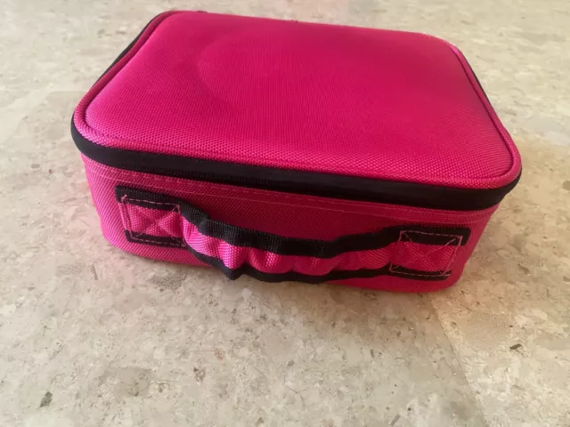 Bolsa organizador maquillaje portátil Para pinta uñas Rosa 26x22.5x9cm