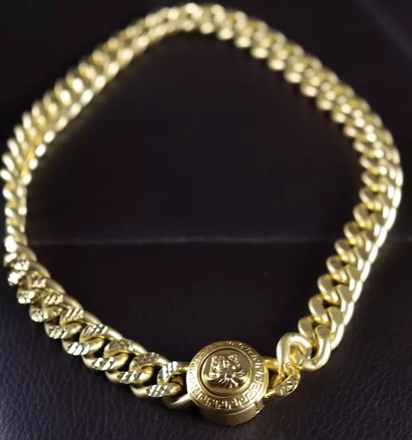 Vintage Versace Medusa Chain Monogram Neckalce 46cm