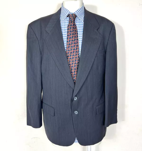 Givenchy Suit 2 Piece Gray Striped Wool Jacket 42R Pants 36X29 2