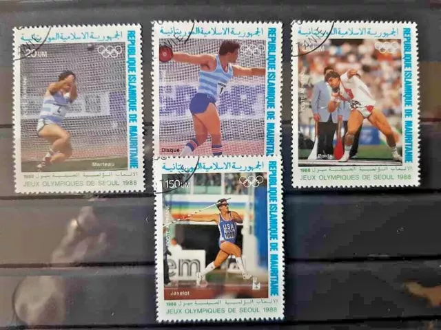 Mauritania 1988 Olimpiadi Seoul Atletica Serie Timbrati Used Set (C.b)