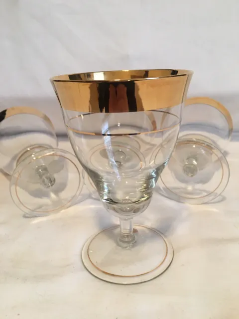 Pasabache Tulip Shaped Goblets Gold Rimmed New With Stickers On Made In Turkey