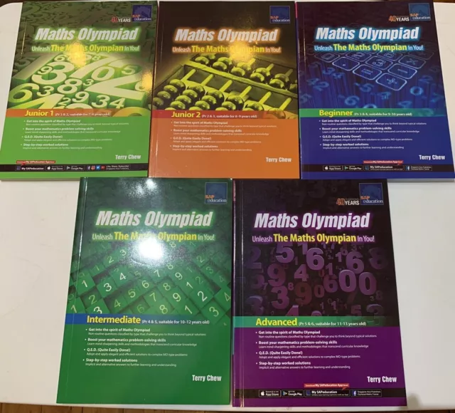 Maths Olympiad SAP 5 Book Collection Set Junior,Beginner, Advanced, Intermediate