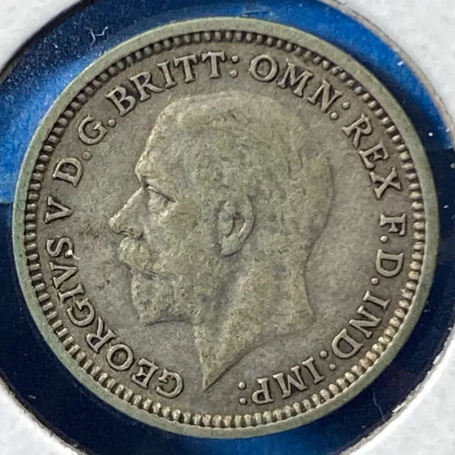 1934 Great Britain 3 Pence, George V, KM# 831, SILVER ASW: 0.0227oz (70071)