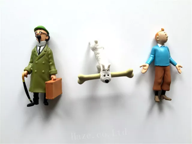 6pcs Les aventures de Tintin Neigeux Capitaine Haddock Thompson Figure 3