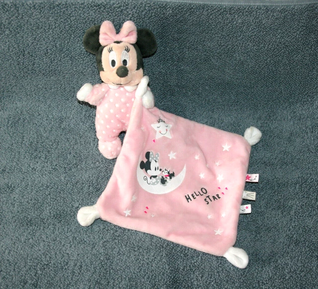 Disney Baby Doudou Minnie Rose Etoile Mouchoir Rose Hello Star Etoile Etat Neuf