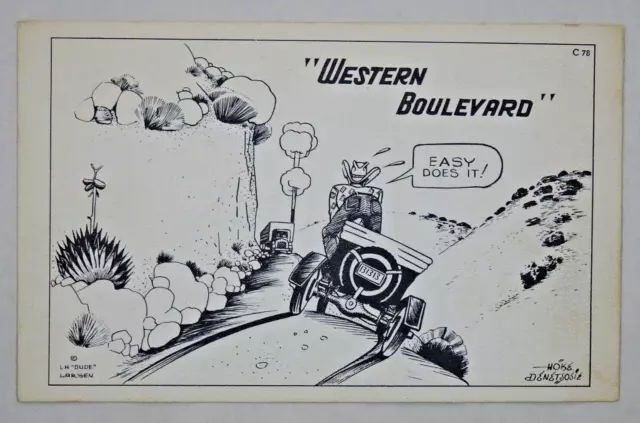 1949 LH Dude Larsen Western Comic Postcard Western Boulevard Unposted USA