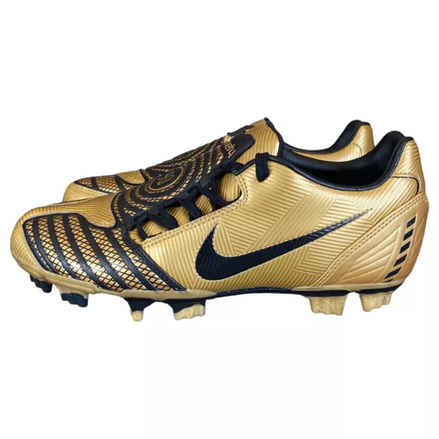 STIVALI DA CALCIO Nike Total 90 Shoot II FG 2008 oro neri uomo UK