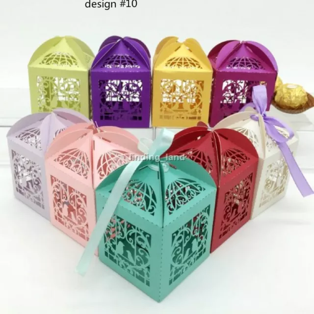 100 pcs Luxury Sweets Cake Candy Gift Favour Favors Boxes - Love Birds #10