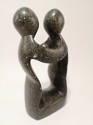 Carved Stone Figure South African Tribal Art Figurine of Couple Small Sculpture 2
