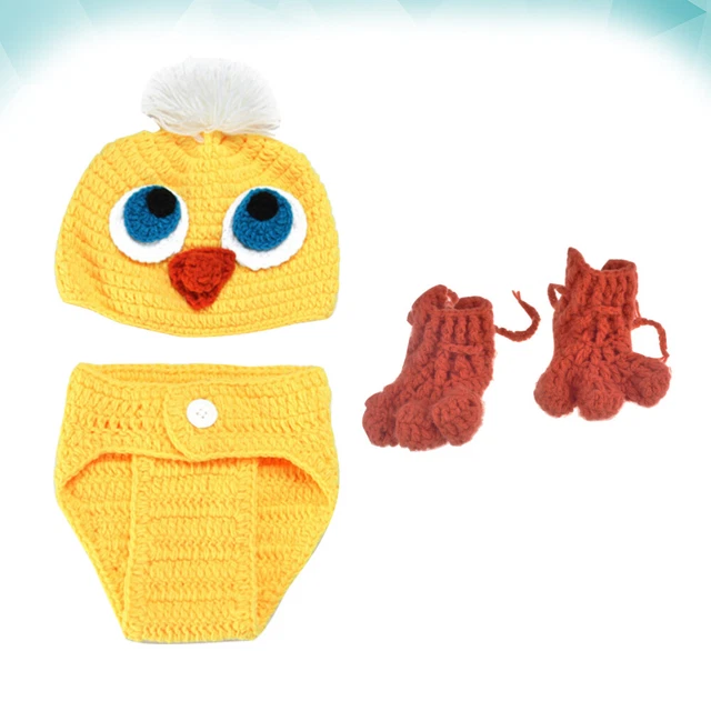 Newborn Photography Outfits Baby Costume Set Cap Yellow Duck Props