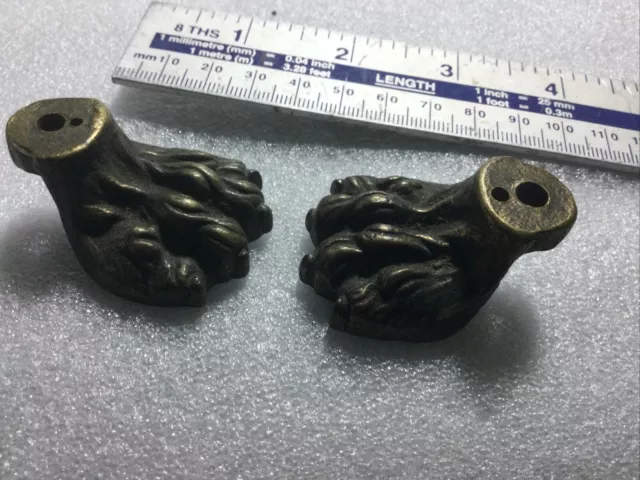 Set Of 2 Brass Or Bronze  Claw Feet From Clock Furniture Etc # 3 3