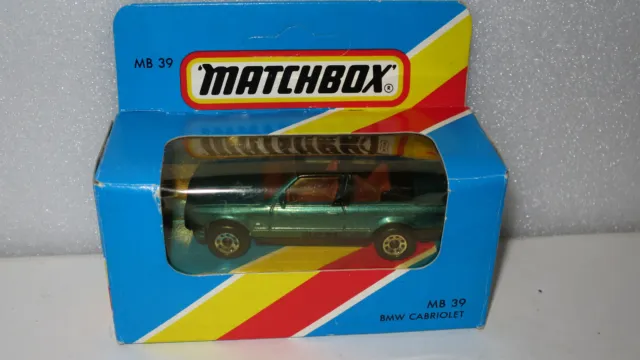 Matchbox Superfast 1/75 Mb-39 Bmw 323L Cabriolet Blue   1981 Blue Boxes