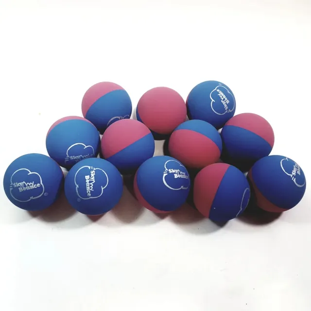 12 pack SKY BOUNCE HANDBALL RACKET BALL RACQUET BALL Split Color - RED/Blue