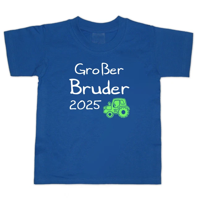 T SHIRT MIT Aufdruck Großer Bruder 2025 Blau WAHL Motiv Wunschname