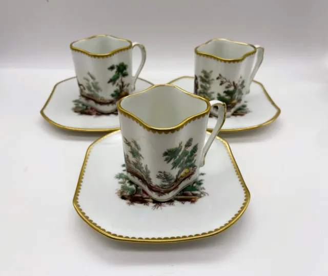 Richard Ginori Pastorale Porcelain China Square Flat Demitasse Cup & Saucer Set