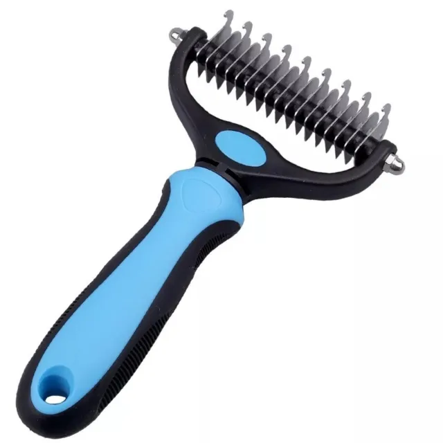 Pet Shedding Brush Grooming 2 Sided Undercoat Dog Cat Comb Tool Pets NEW