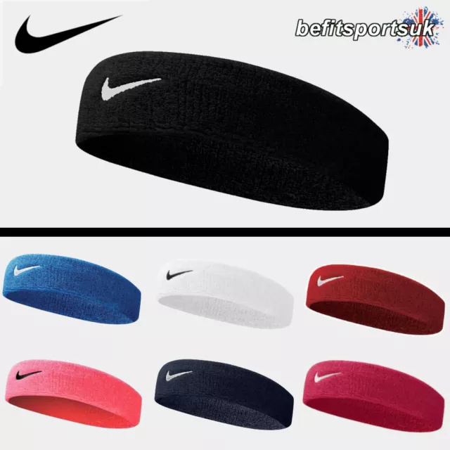 Nike Swoosh Headband Sweatband Hairband Soft Cotton Tennis Training Sports Run