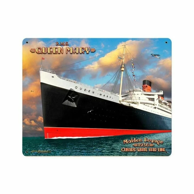 RMS QUEEN MARY Cruise Ship Voyage 28" Heavy Duty Usa Made Metal