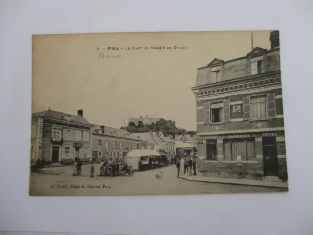 Cpa Marne 51 Poix Place Du Marché Au Beurre